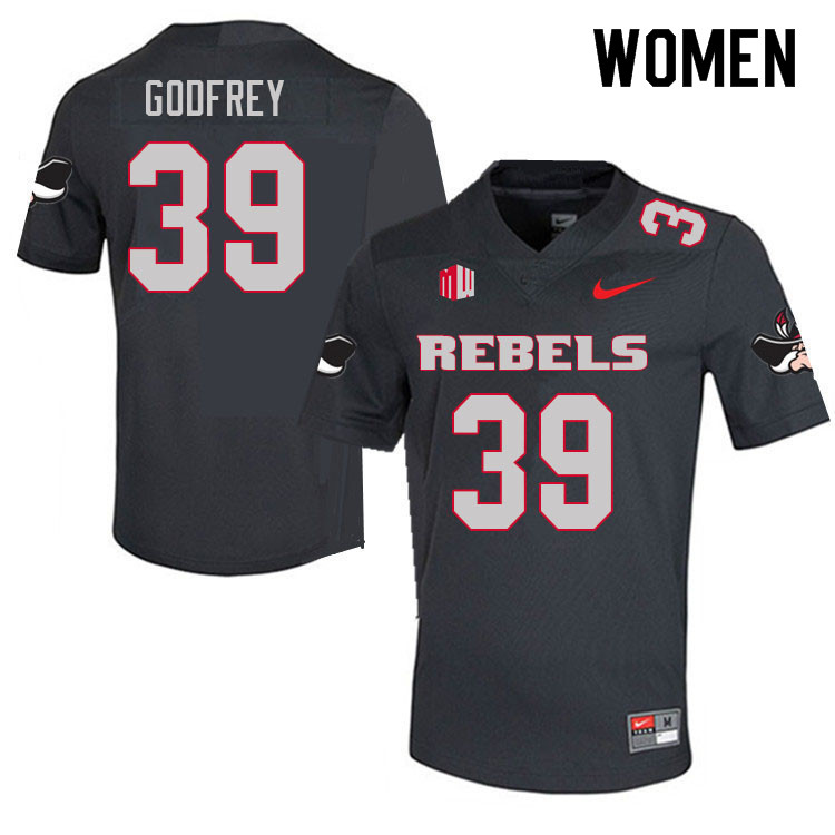 Women #39 Daniel Godfrey UNLV Rebels College Football Jerseys Sale-Charcoal